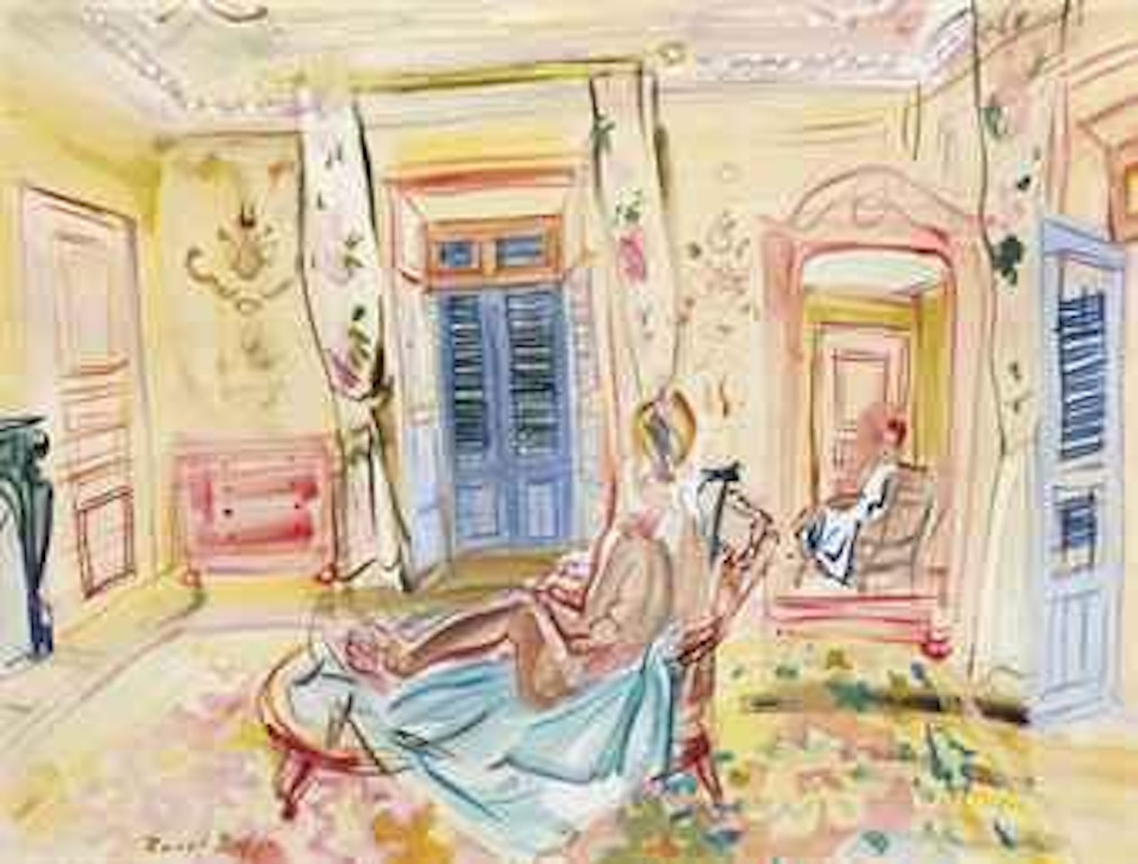 Nu au fauteuil dans la chambre à Aix-les-Bains by Raoul Dufy