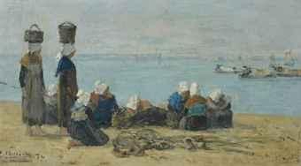 Brest - Pêcheuses sur le rivage by Eugène Boudin