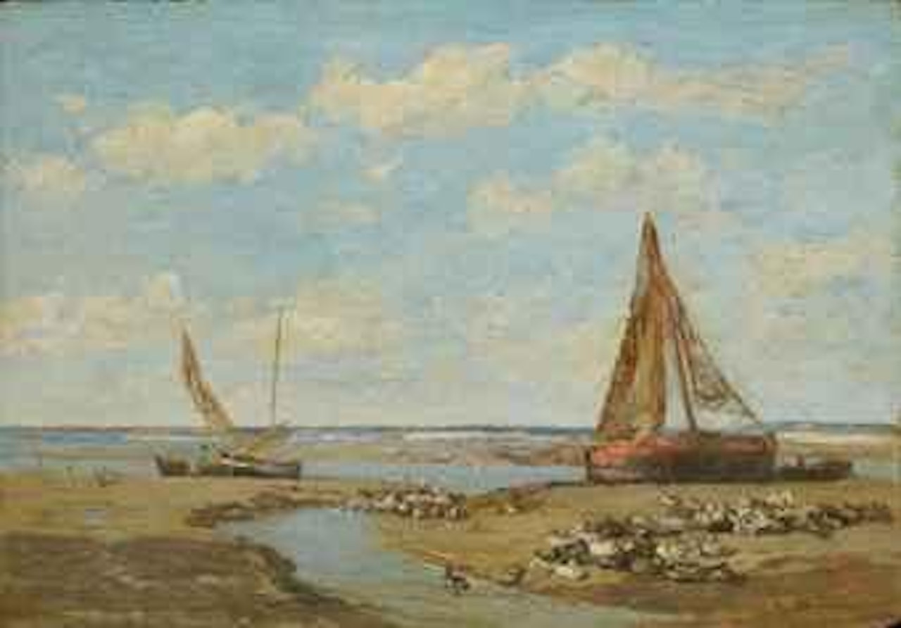 Environs d'Honfleur, marée basse by Eugène Boudin
