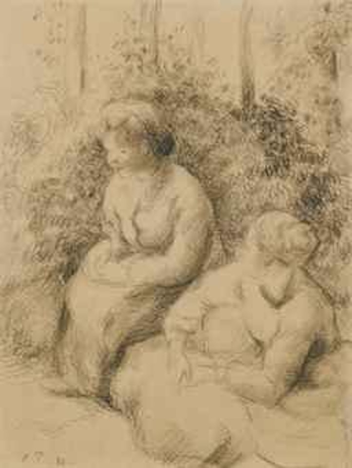 Deux paysannes assises by Camille Pissarro