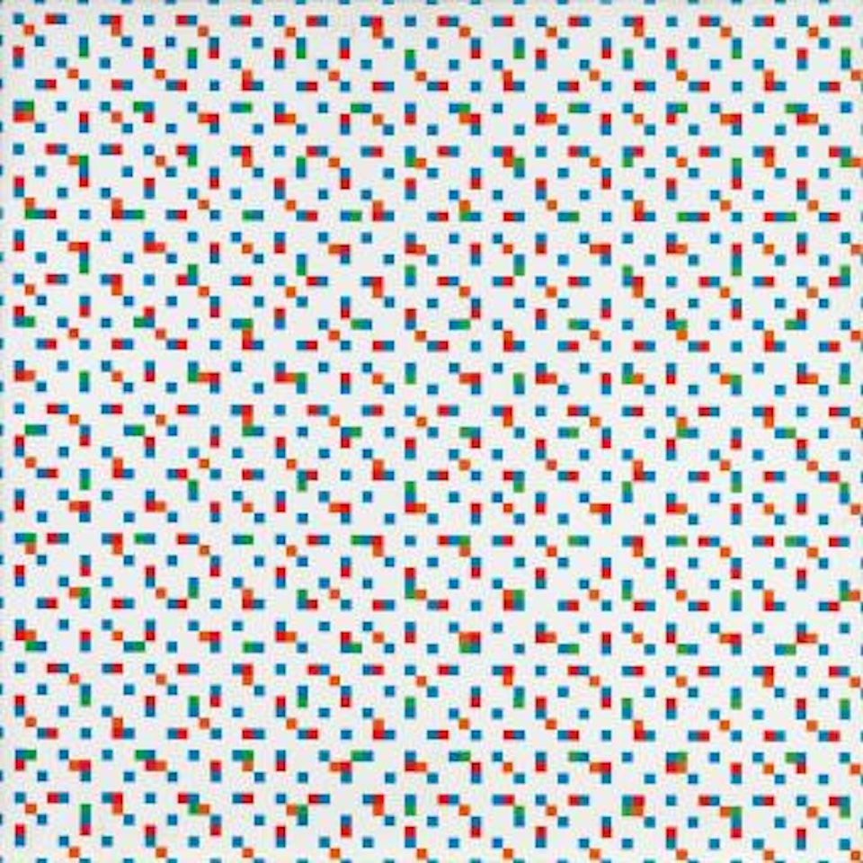 Bleu Tous Les 2 En Diagonale Rouge Tous Les 3 En Diagonale Orange Tous Les 4 En Diagonale Vert Tous Les 5 En Diagonale by Francois Morellet