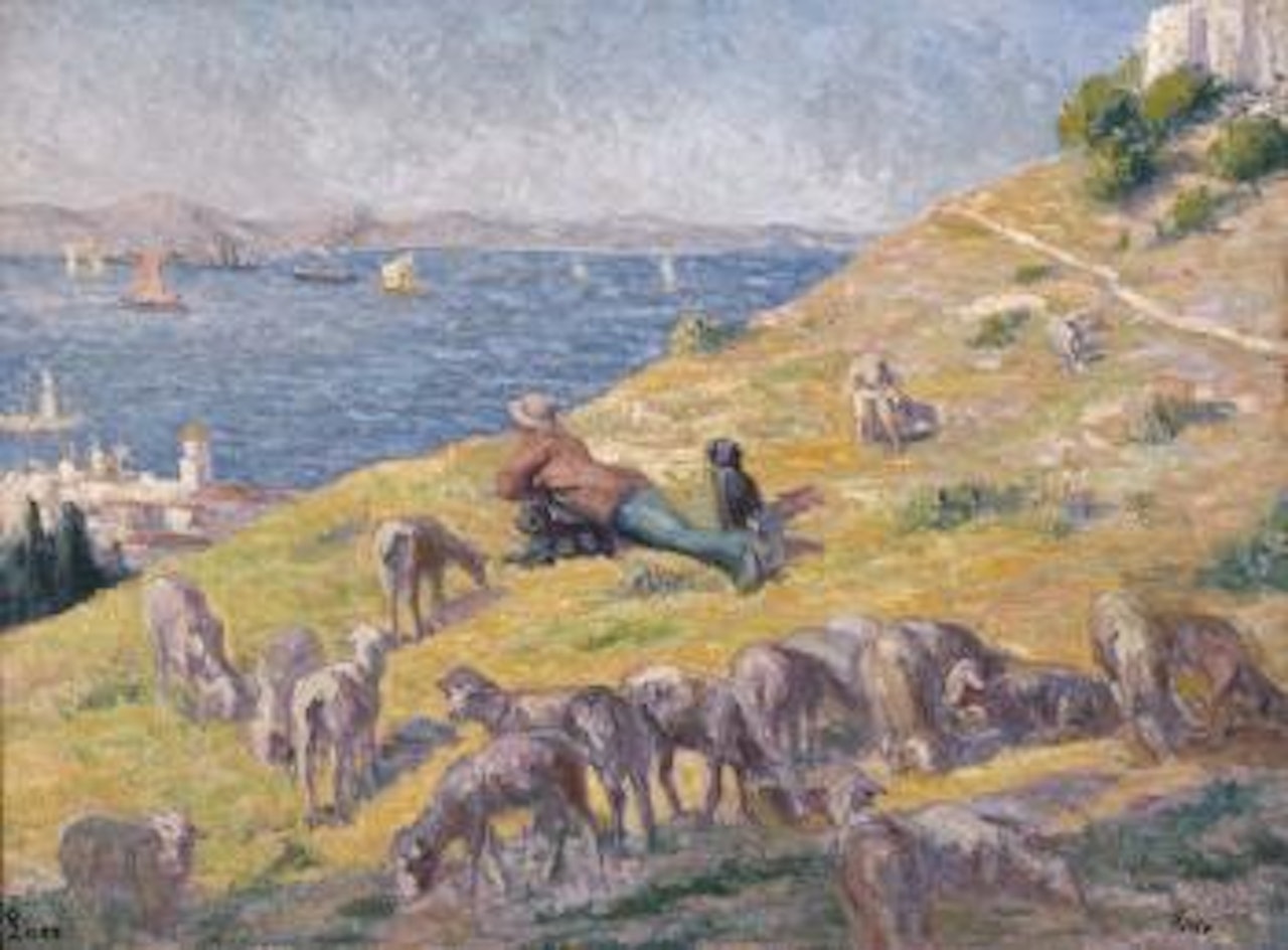 Saint-Tropez, le berger et son troupeau by Maximilien Luce