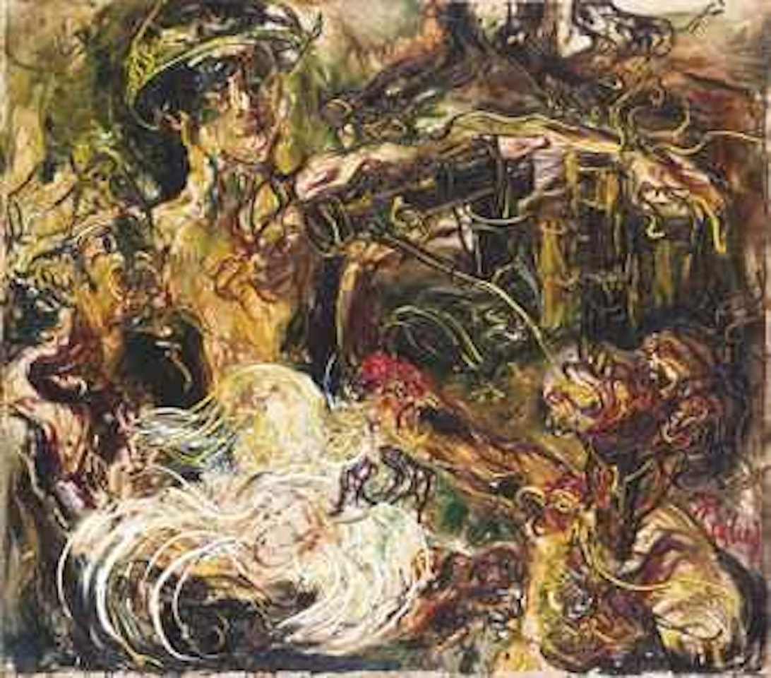At the Cockfight by Affandi