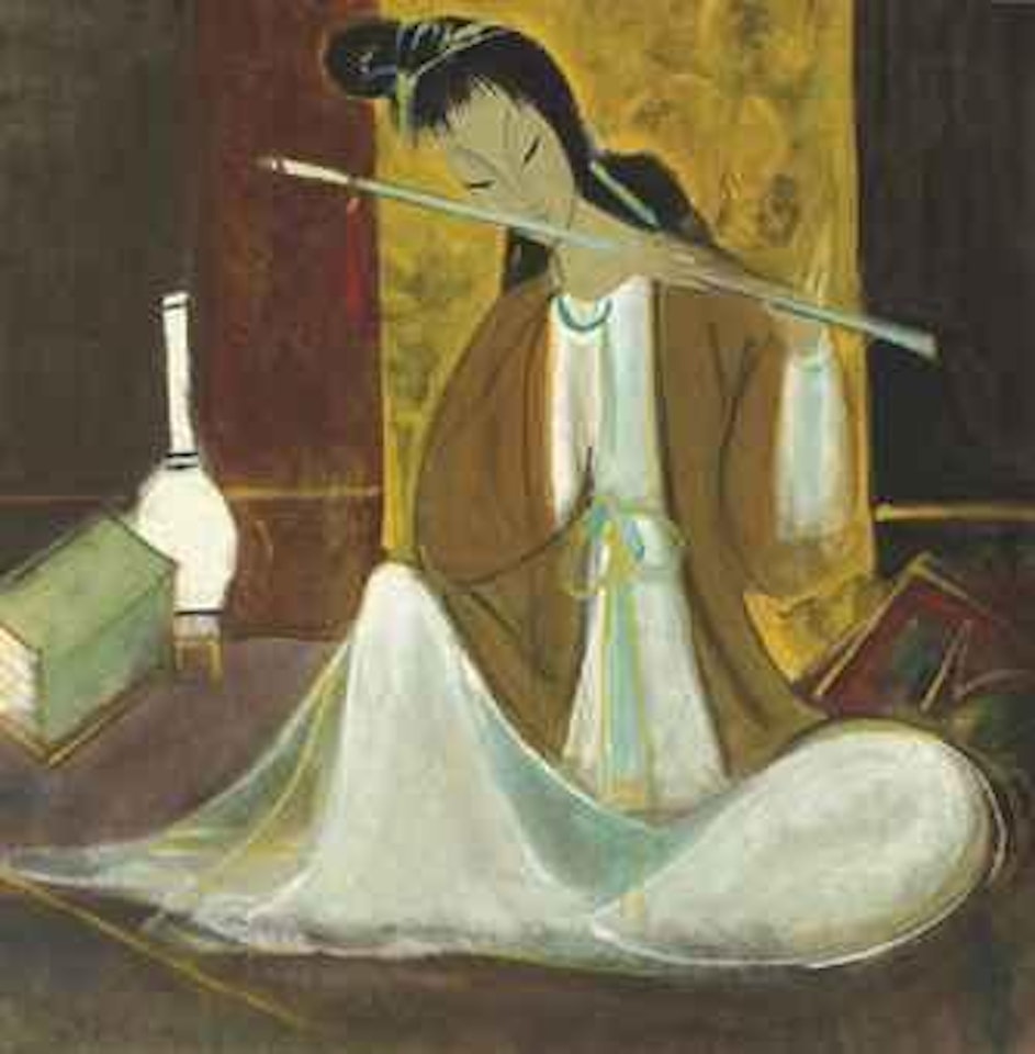Lady with Flute by Lin Fengmian