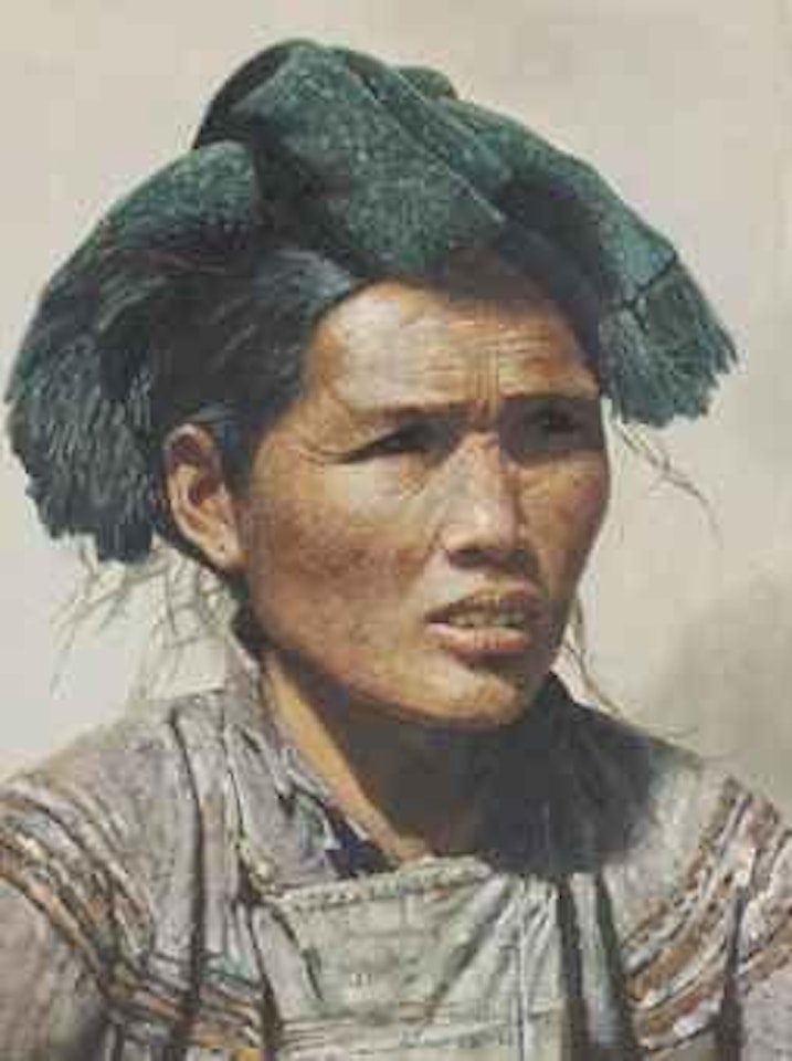 Yi Lady with Green Head Cloth by Luo Zhongli