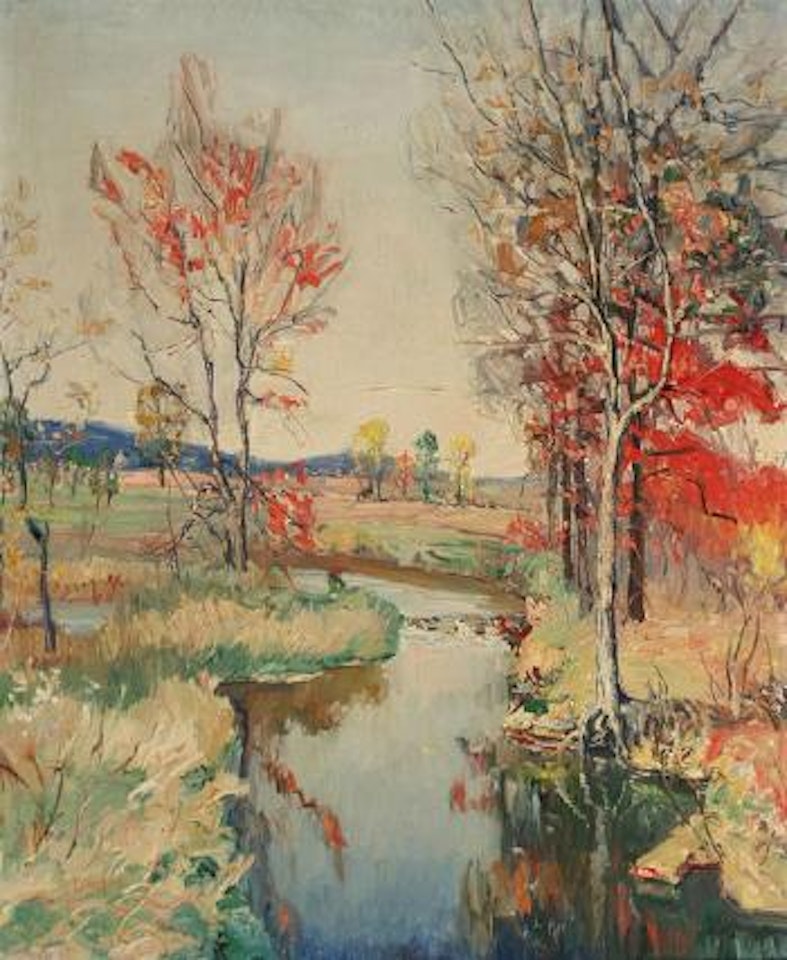 Autumn river landscape by Walter Emerson Baum