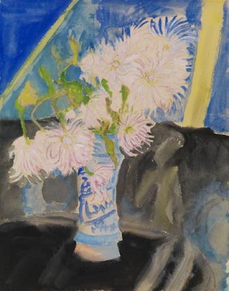 Blumen in blauer Vase by Erich Heckel