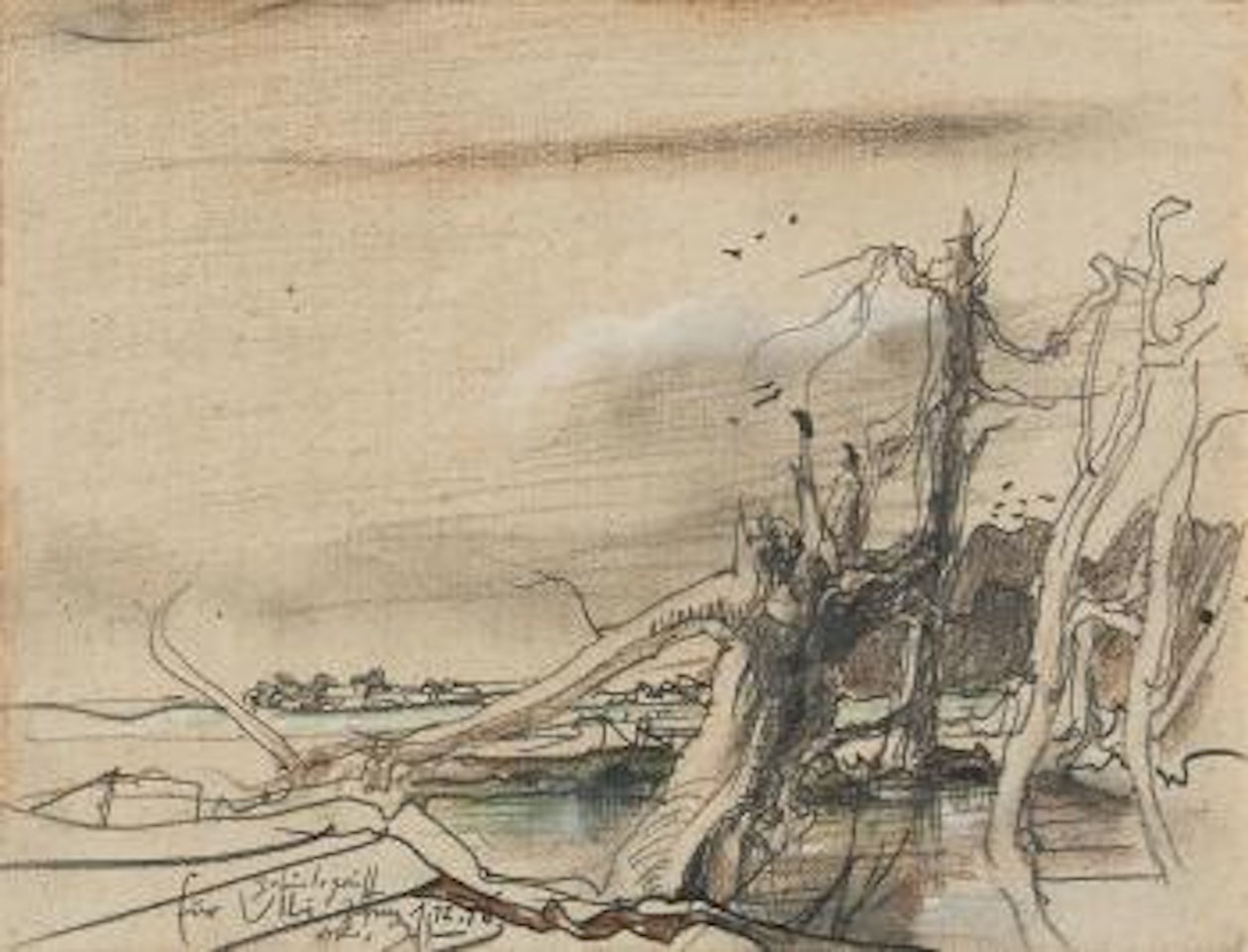 Nordische Landschaft by Horst Janssen