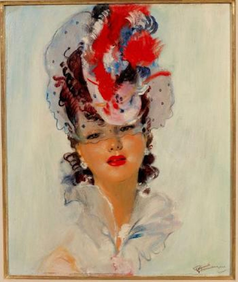 Elégante à la voilette by Jean Gabriel Domergue