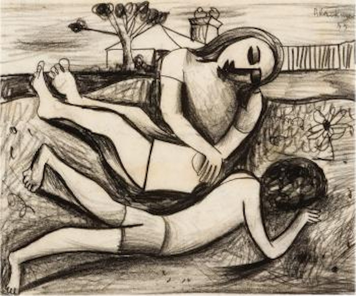 Two Figures by Charles Blackman