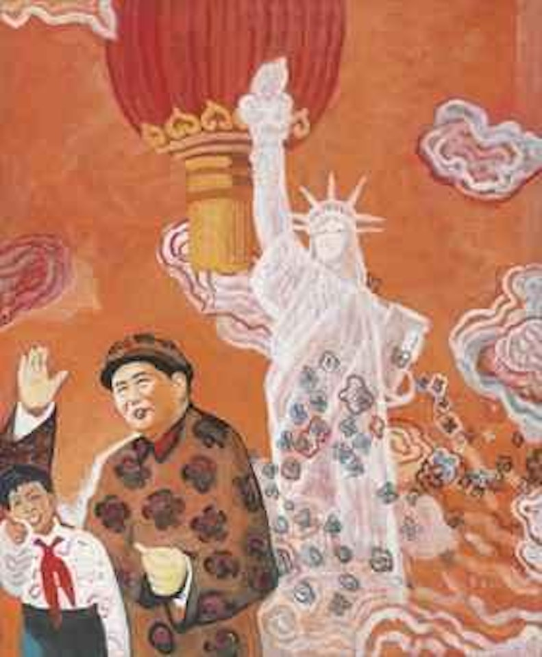 Mao and the Statue of Liberty by Yu Youhan