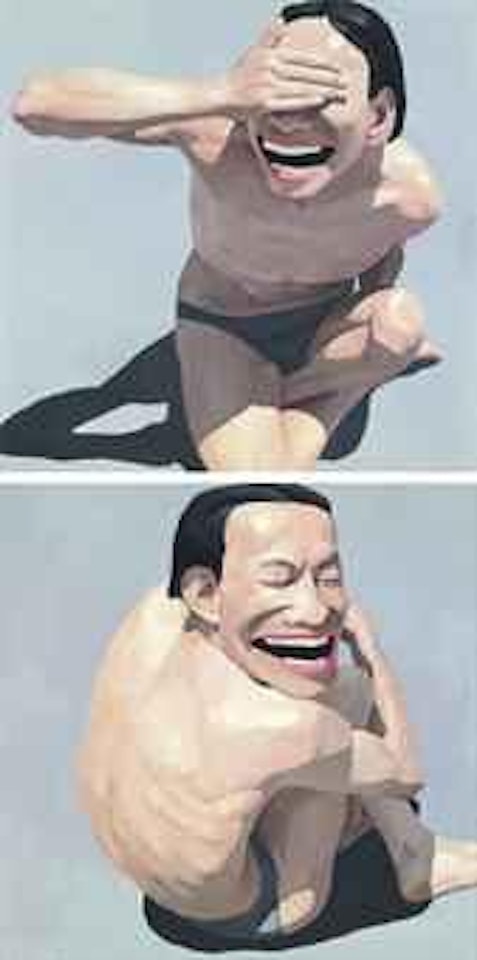 Idols Series No. 3; & Idol Series No. 6 by Yue Minjun