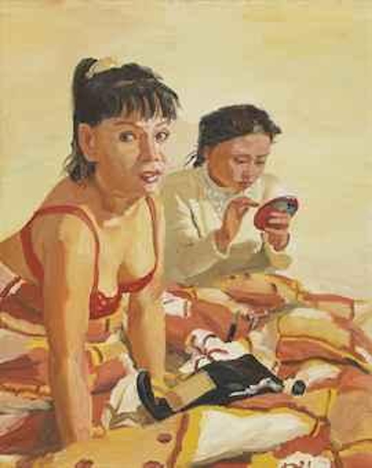 Girl Arranging Her Make-up by Liu Xiaodong