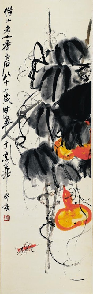 Calebasses Et Sauterelle by Qi Baishi