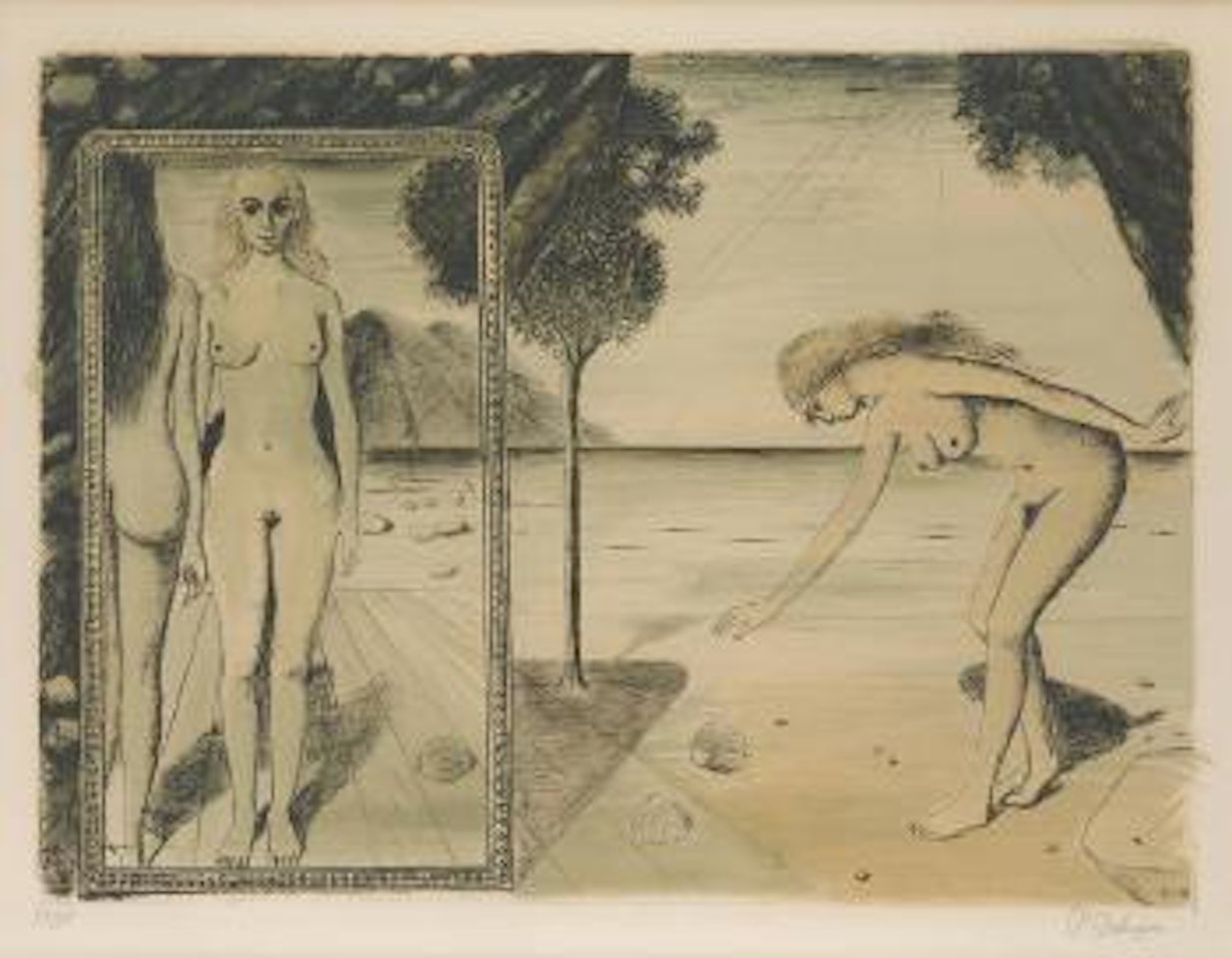 La plage by Paul Delvaux
