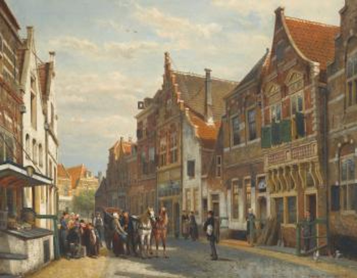 The Wijdstraat, Oudewater, In Summer by Cornelis Springer