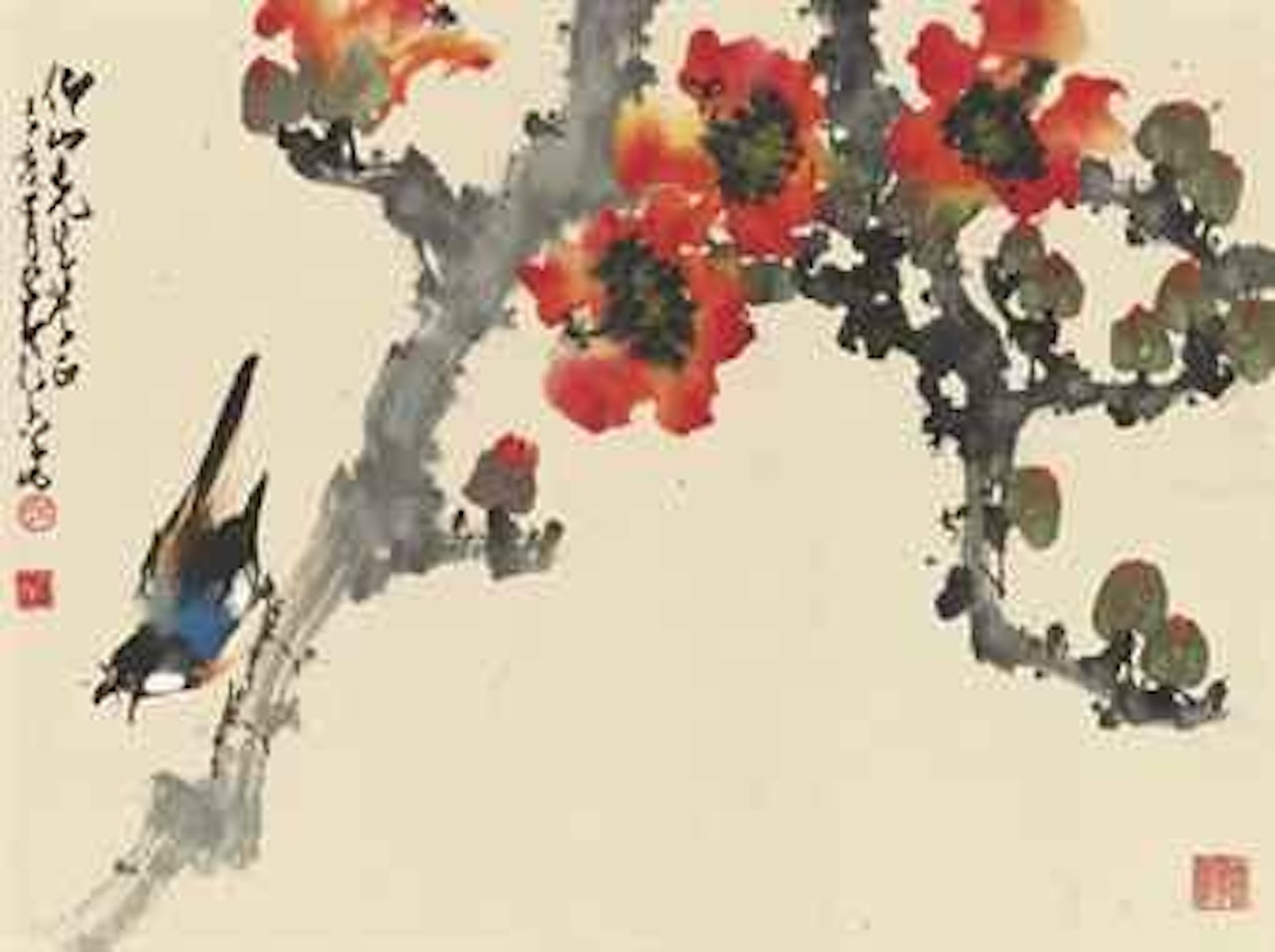 Birds and Kapok Flowers by Zhao Shao'ang