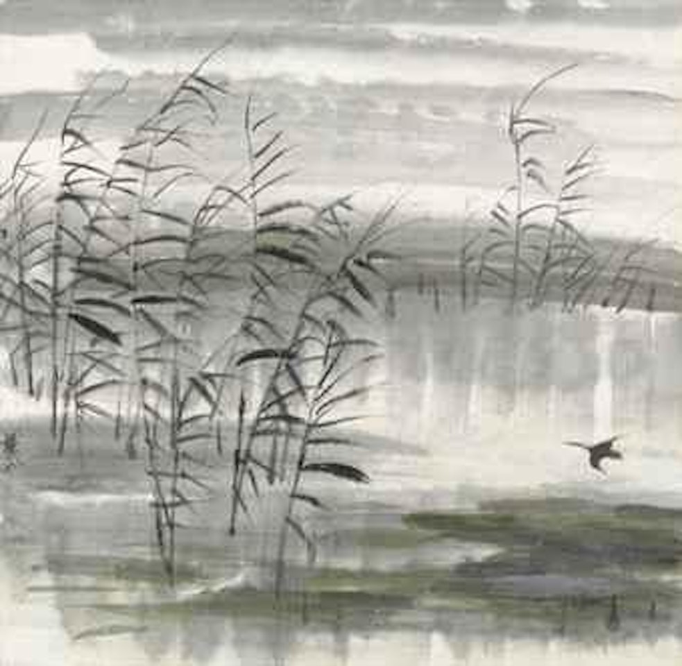 Goose Flying over the Willow Pond by Lin Fengmian