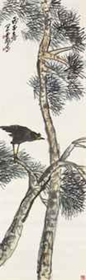 Crow on Pine Tree by Wang Zhen
