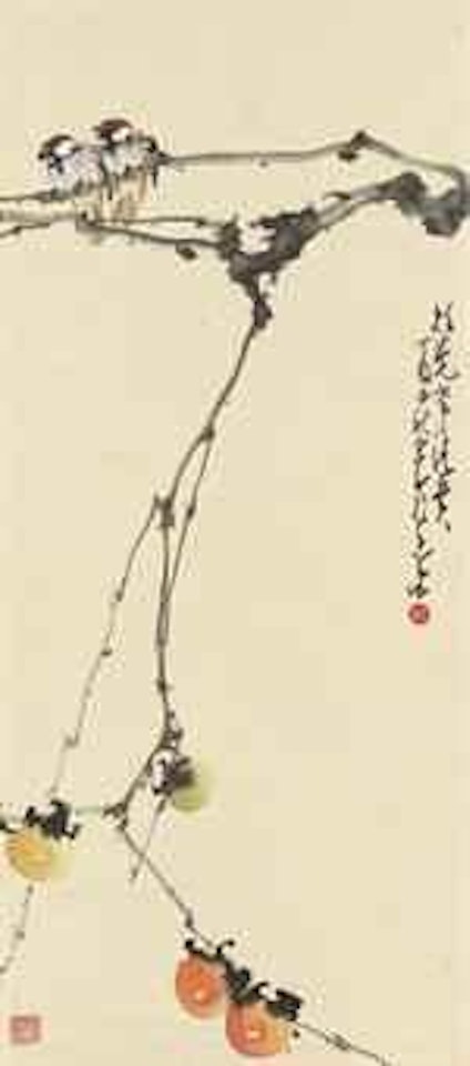 Birds and Persimmons by Zhao Shao'ang