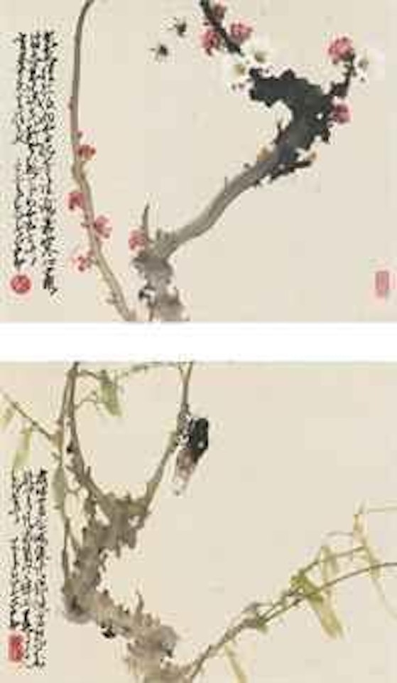 Prunus and Bees/Cicada by Zhao Shao'ang