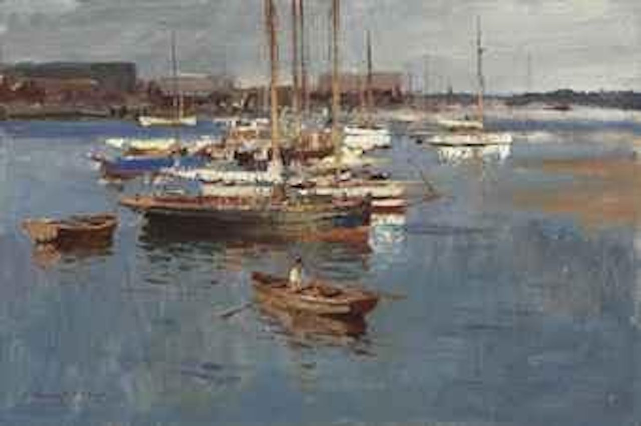 Yachts at Brightlingsea, Essex by Edward Seago