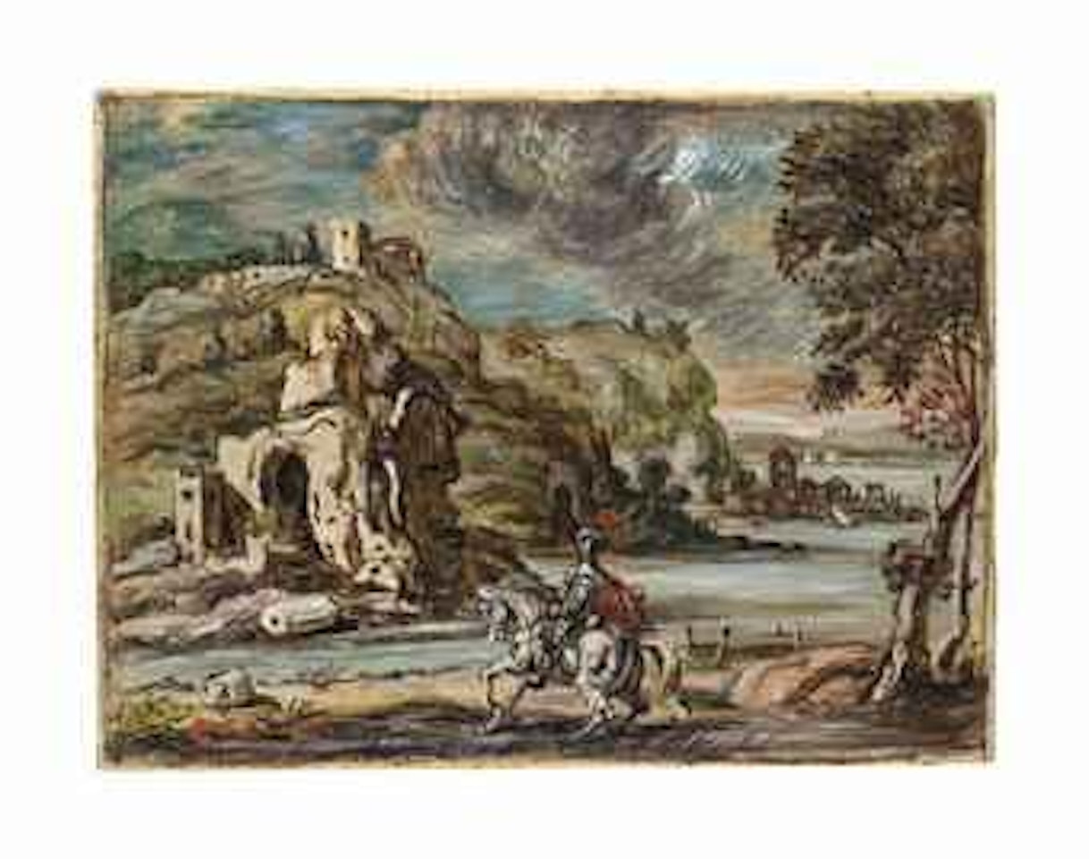 Cavaliere in un paese by Giorgio de Chirico