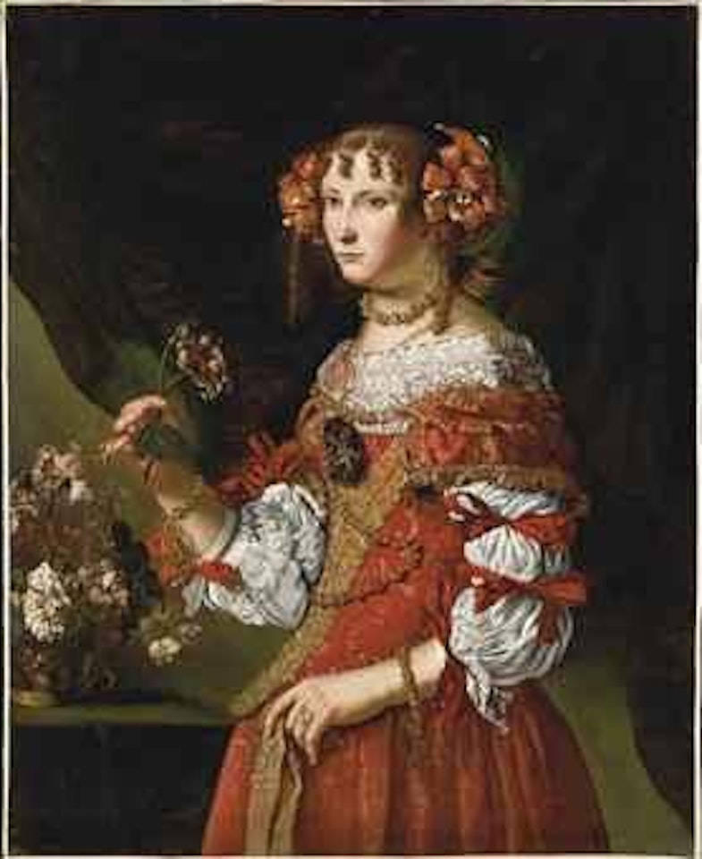 Ritratto di giovane donna in abito rosso by Pier Francesco Cittadini
