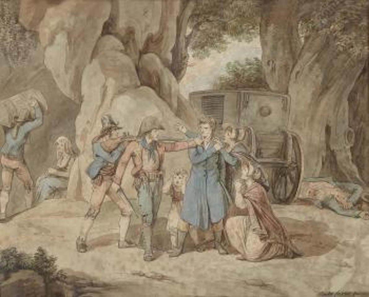 Brigands assaulting a family by Bartolomeo Pinelli