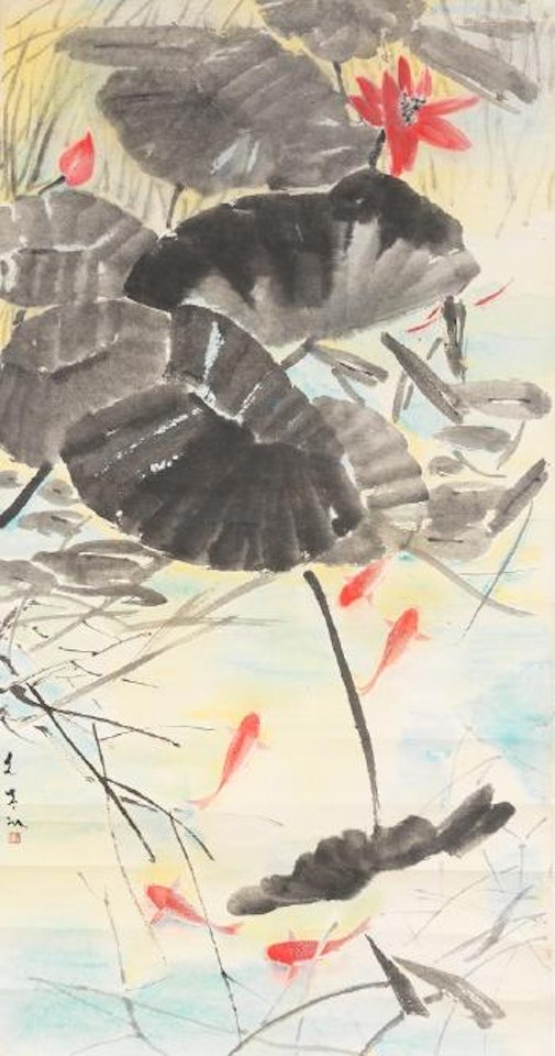 Five red fish by Chen Wen Hsi