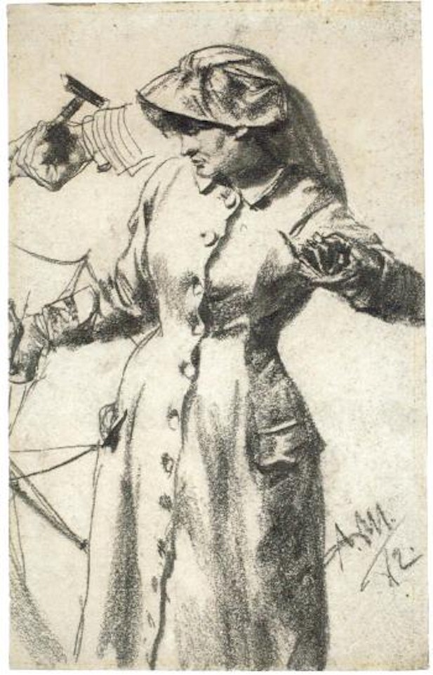 Frauenbildnis by Adolph Menzel
