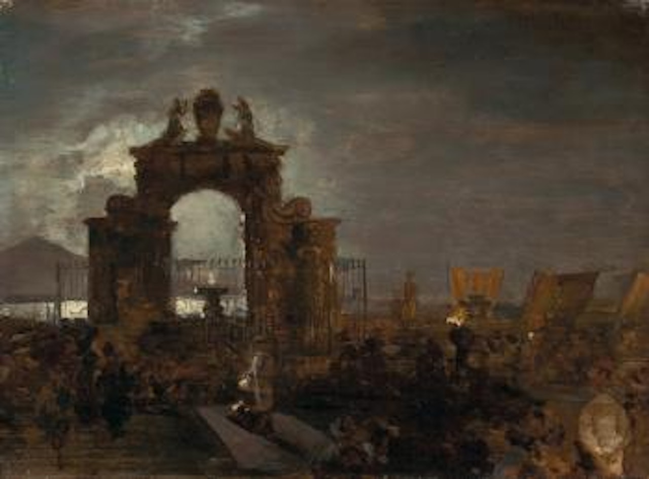 Studie zum Gemälde 'Nächtliches Fest der Santa Lucia' by Oswald Achenbach