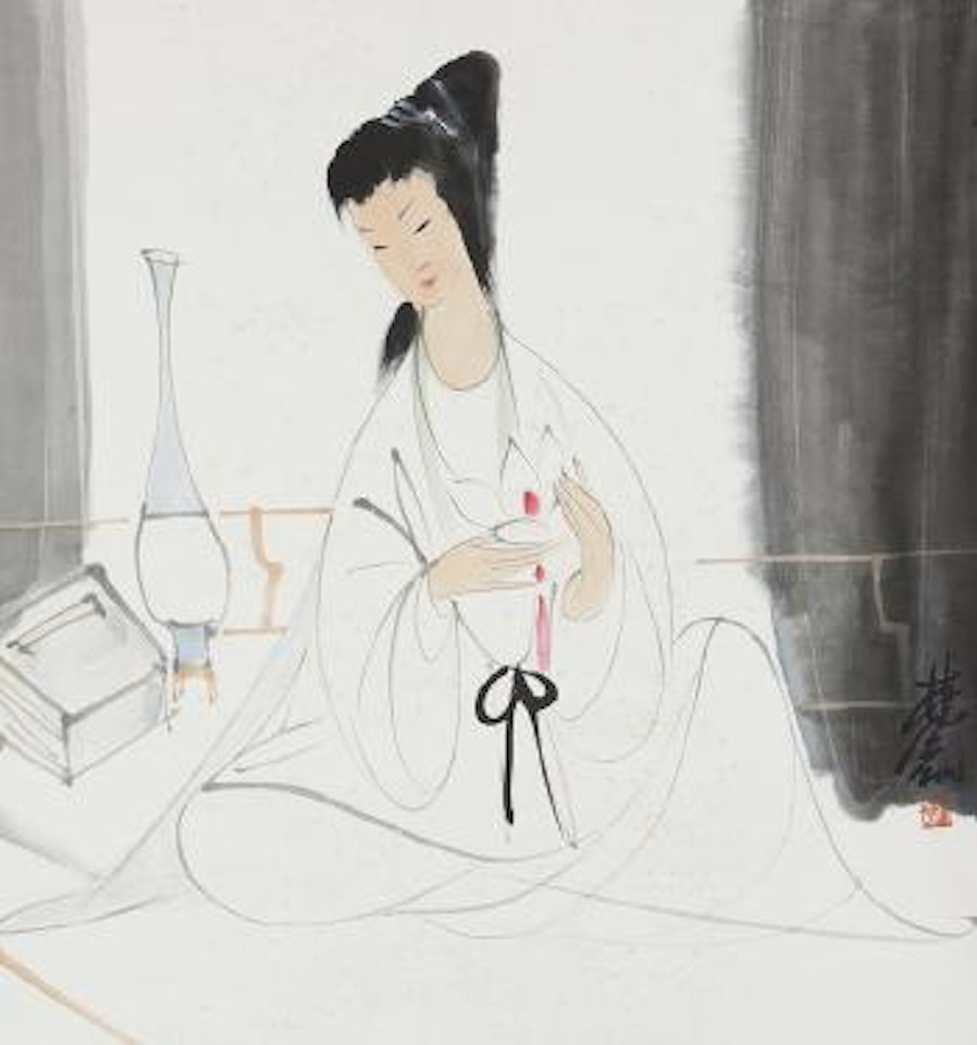 Lady with White Lotus by Lin Fengmian