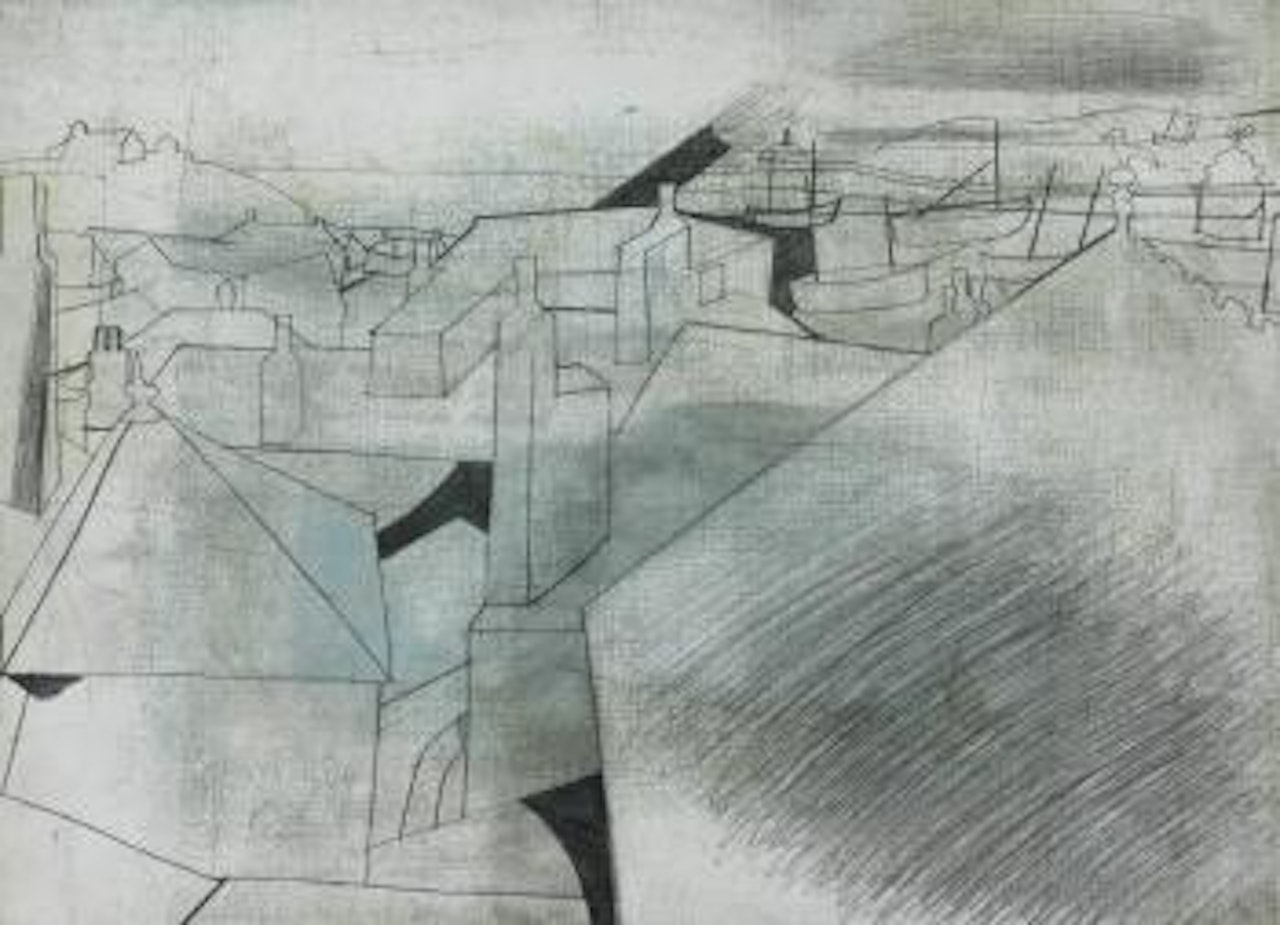 St Ives Rooftops (Salubrious) Oct 19 - 51 by Ben Nicholson, O.M.