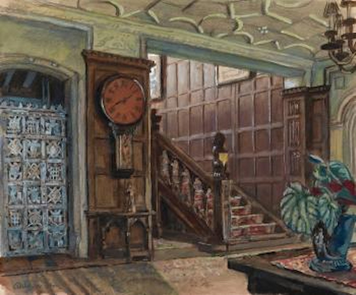 Hall interior by Mstislav Valerianovich Dobuzhinsky