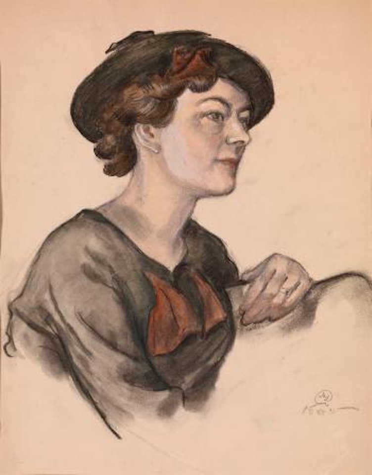 Female portrait by Mstislav Valerianovich Dobuzhinsky