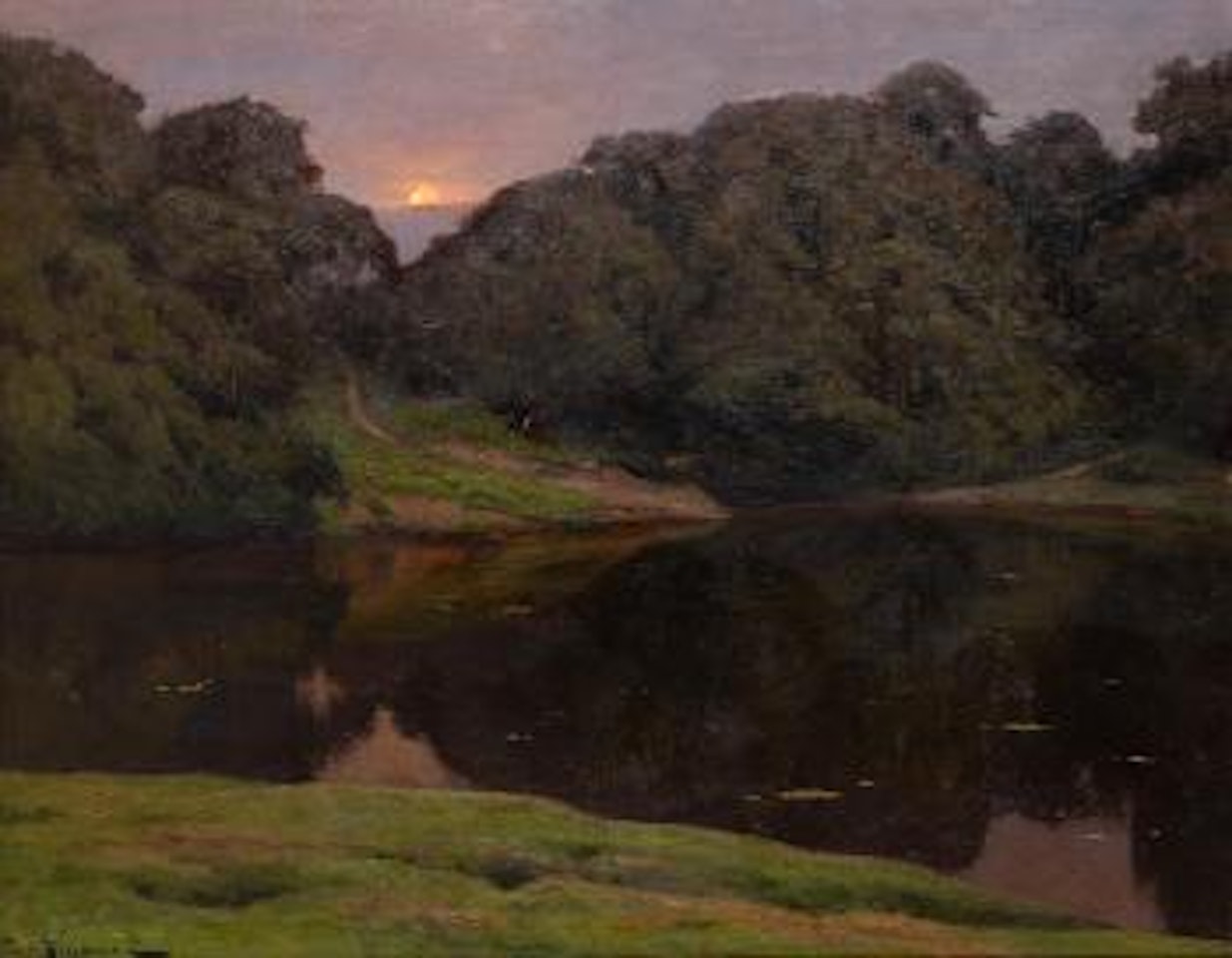 Landscape with setting sun by Jossif Kratschowski
