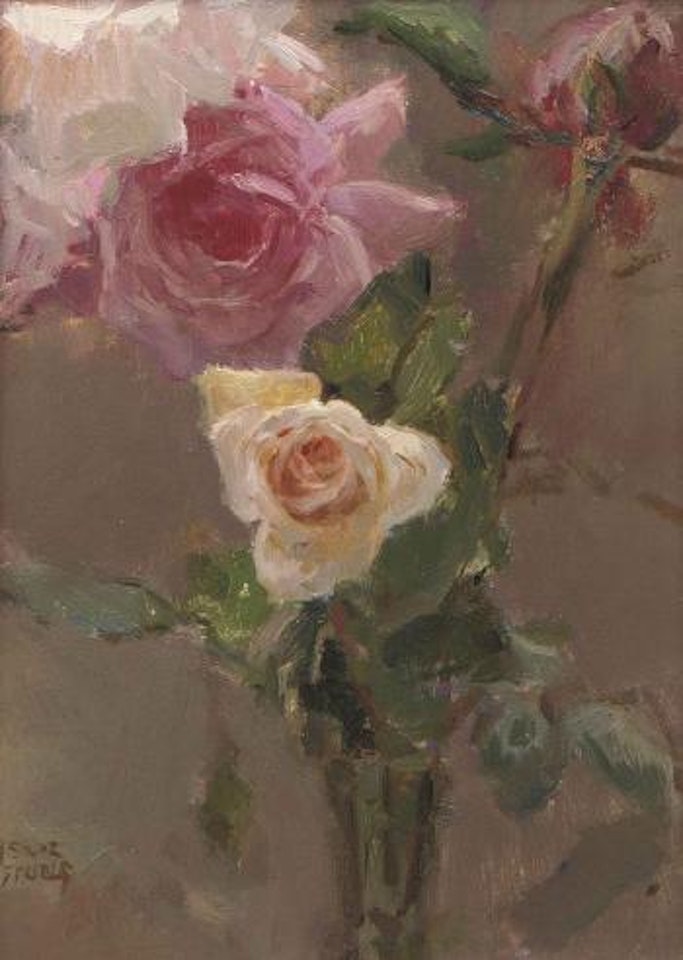 Pink roses by Isaac Israels