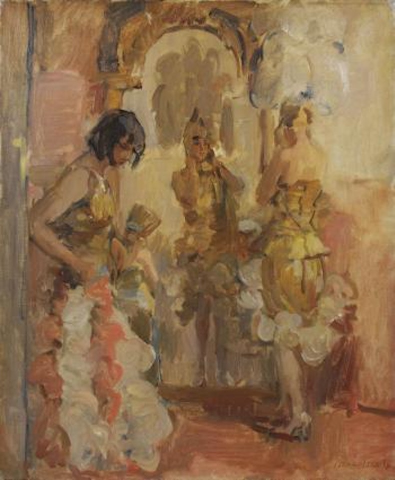 Before the performance at the Scala Theatre, The Hague by Isaac Israels