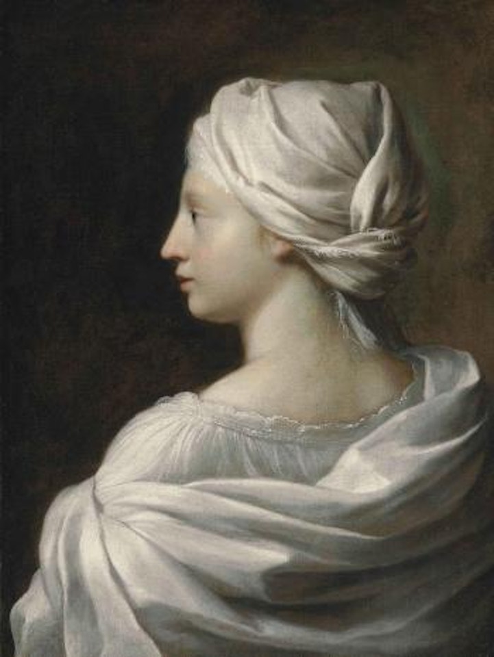 A woman in white with a turban, perhaps a Sibyl by French School