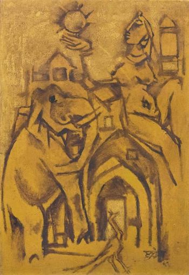 Holi in Jaipur by M.F. Husain