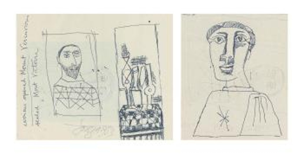 Untitled (portrait), recto; Untitled (monk), verso by Francis Newton Souza