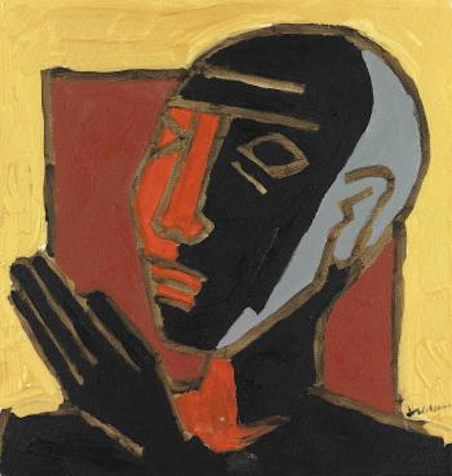 South Indian Head by M.F. Husain