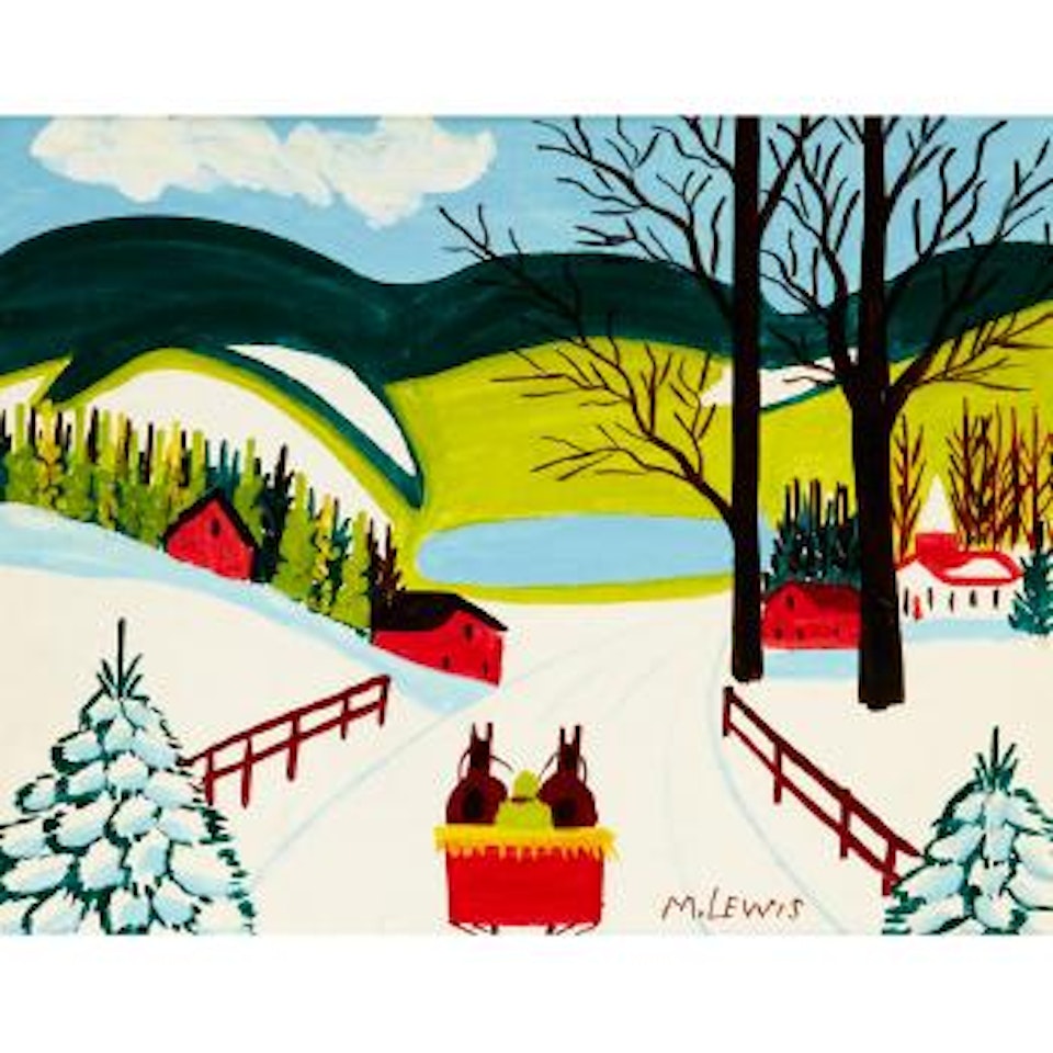 Snowride in carriage by Maud Lewis
