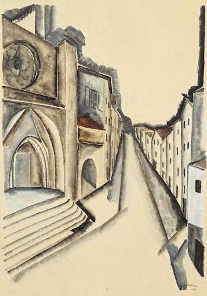 Scène de la rue vide, le Sud-Ouest de la France by Ossip Zadkine
