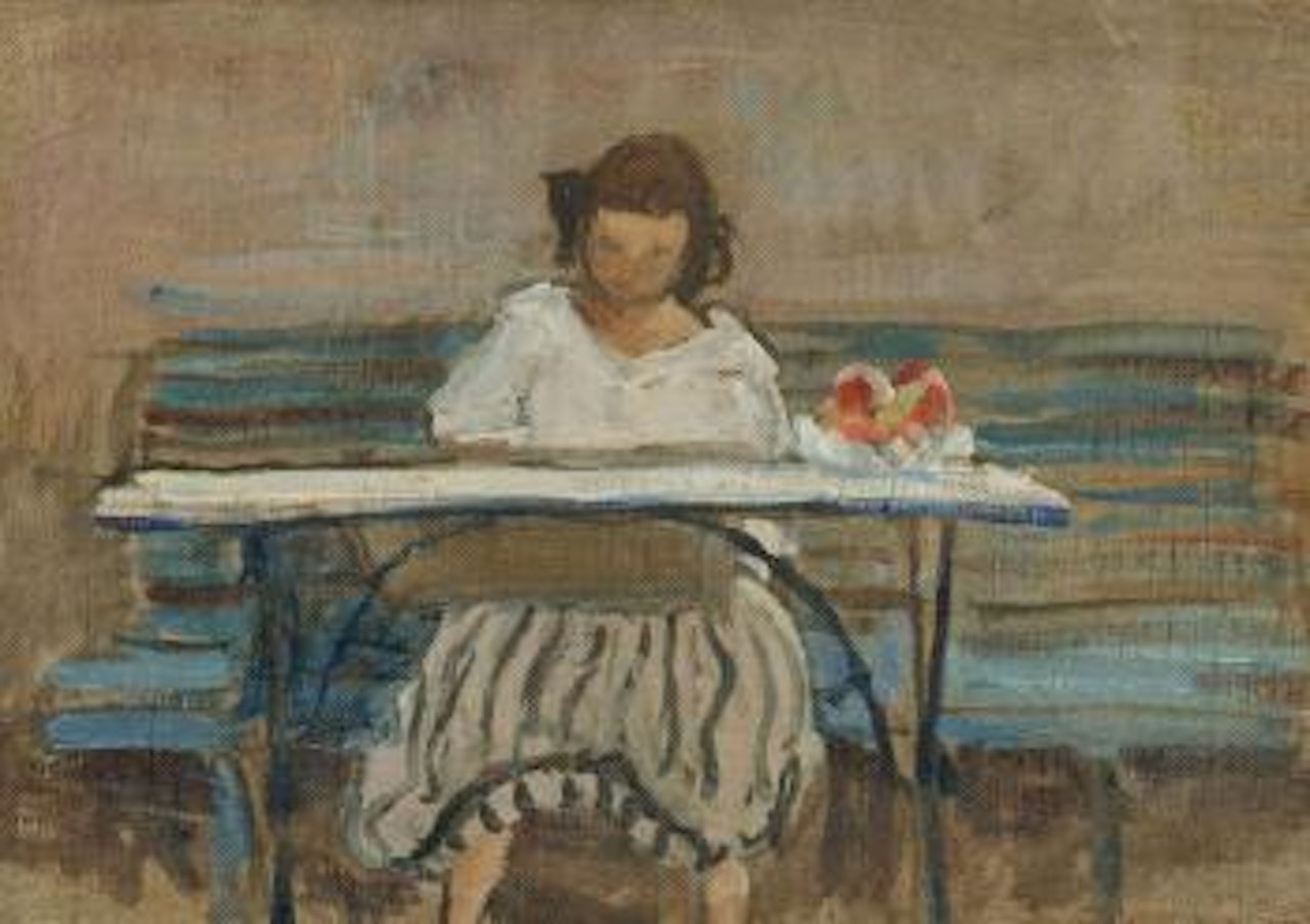 Jeune fille dessinant au jardin by Henri Lebasque
