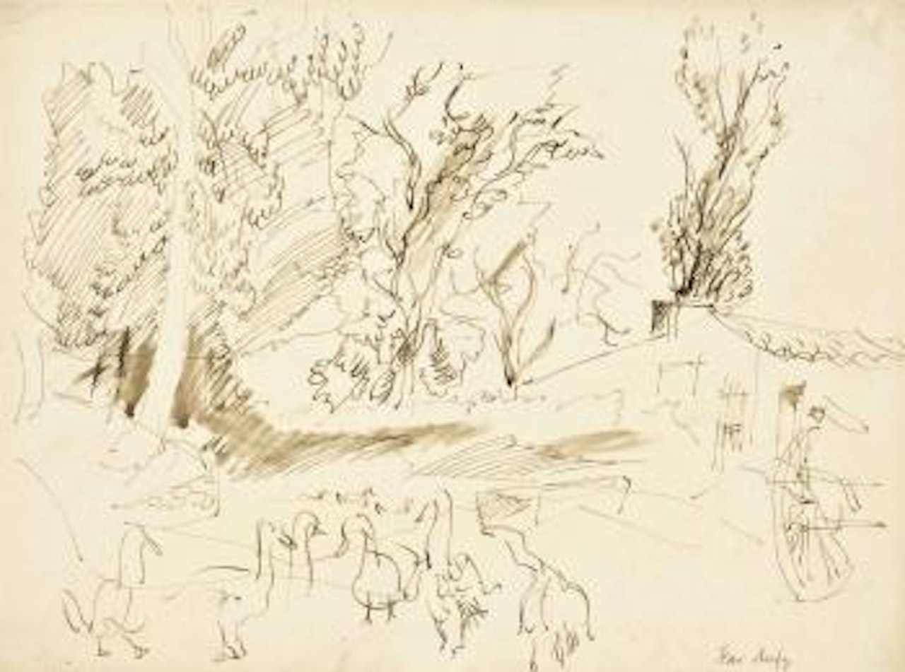 Des oies sur la ferme by Jean Dufy