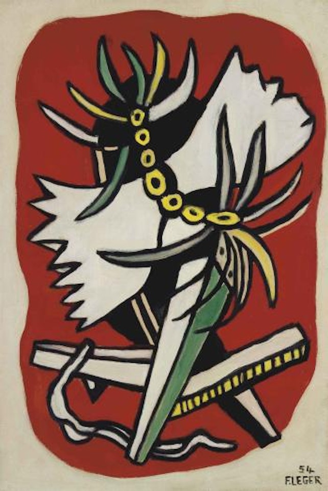 L'insecte sur fond rouge by Fernand Leger