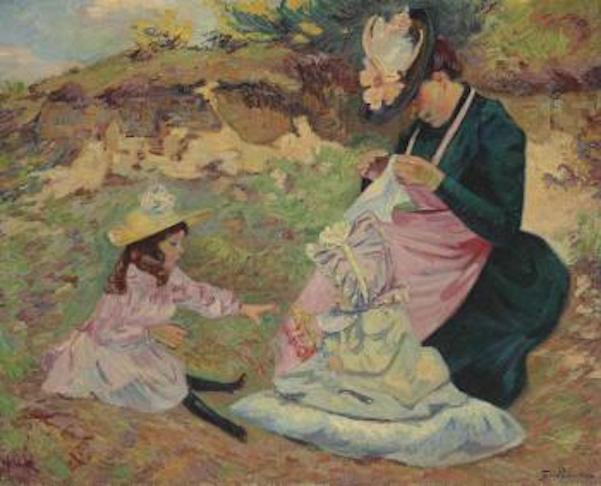 Madame Guillaumin et ses filles by Armand Guillaumin