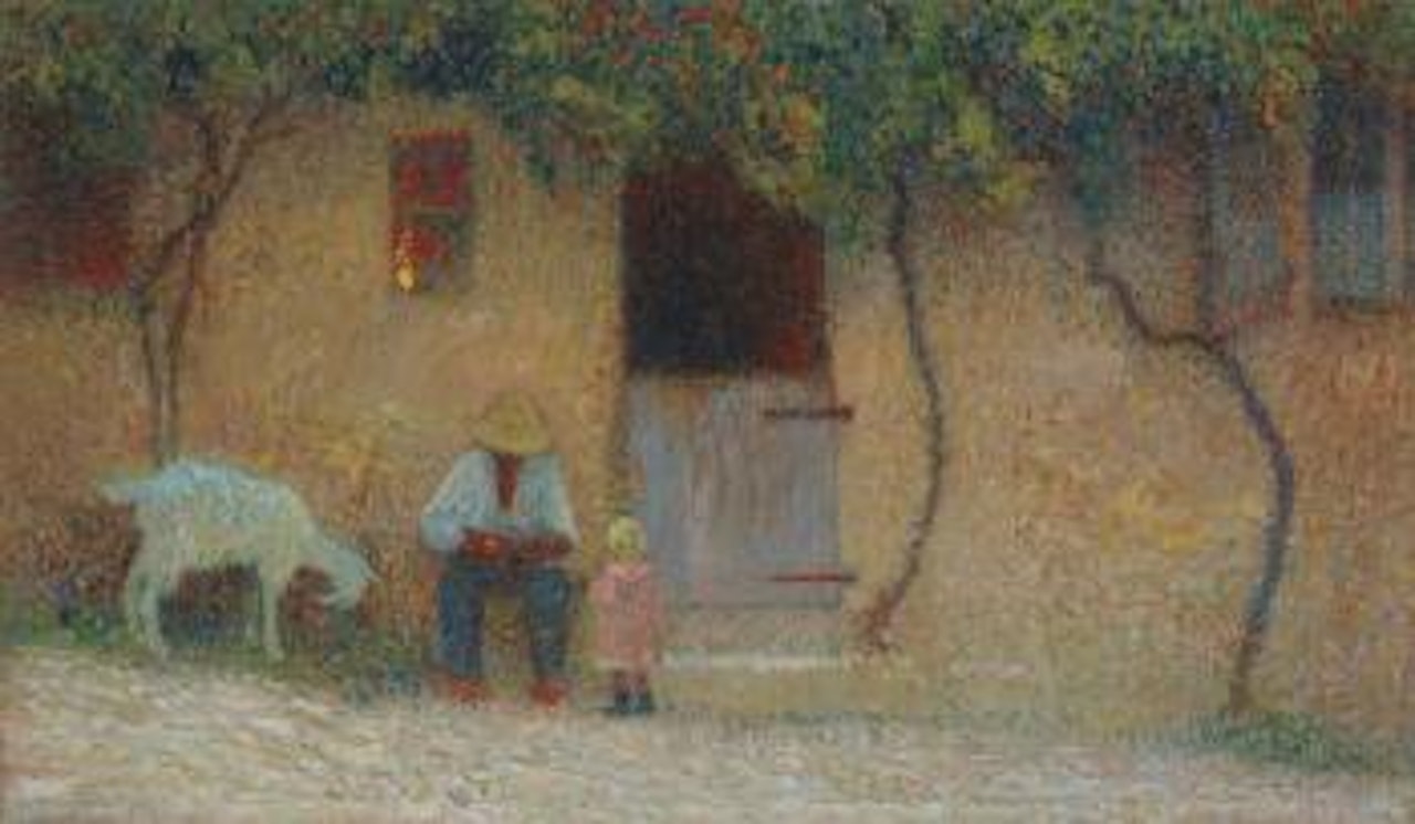 Paysan devant sa maison à Labastide du Vert by Henri Jean Guillaume Martin